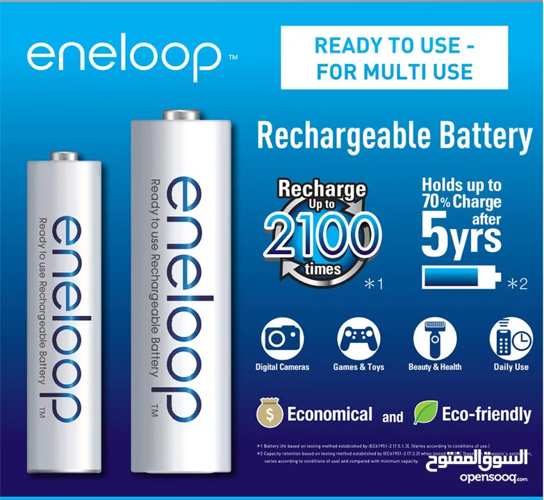 Panasonic Rechargeable Battery بطاريات شحن بناسونك صناعة اليابان قياس AA ممتاز جدا