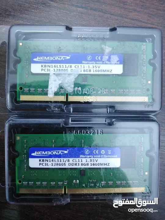 Ddr3 laptop Ram. 2pcs 8gb 1666mhz. 1pc 4gb 1666mhz