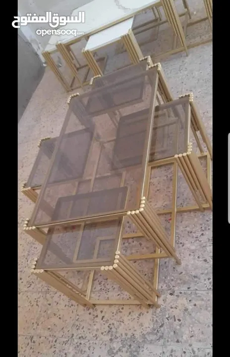 طرابيزات حديد باسعار مميزه لون ذهبي و فضي كل موديل الو سعر مختلف