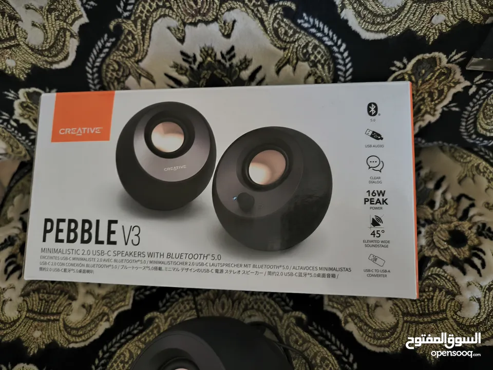 Creative Pebble V3 Minimalistic 2.0 USB-C Clear Dialog Enhancement Bluetooth 5.0 8W RMS /16W Peak Po