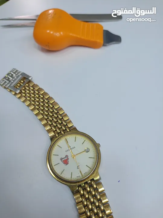 ساعة أصلية تحفه Crovana SWISS MADE مذهب كوارتز