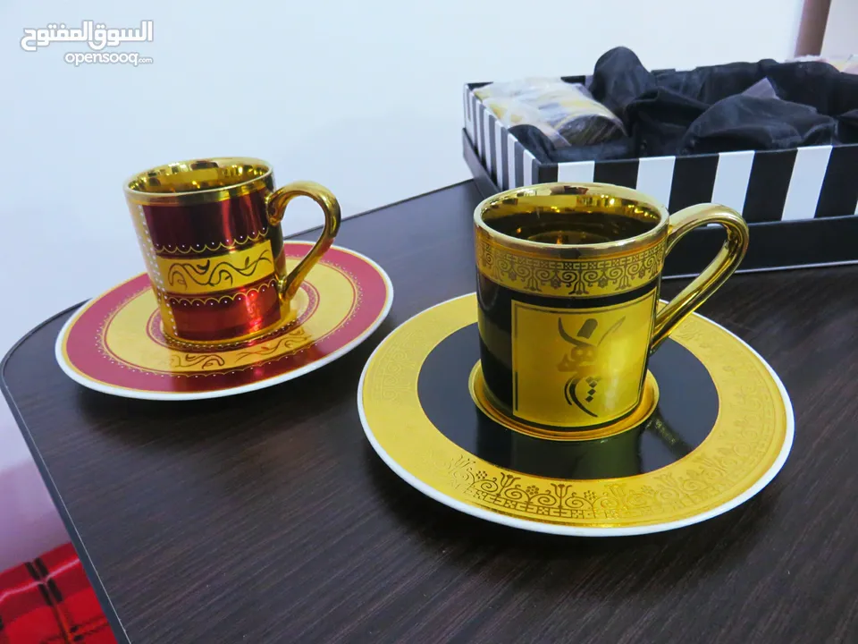 طقم فناجين قهوة مذهب فاخر Golden coffee cups set