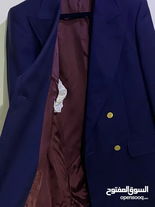 GUCCI Size 50 Uniform Navy Blue Double Breasted Blazer Gold Buttons Men’s Wool