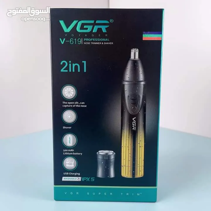 ماكينة حلاقه2في1 VGR  للانف والاذن والوجه حلاقه ماكنه ازاله شعر الانف و الاذن حلاقة