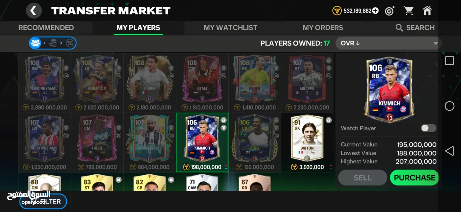 Fifa ea fc mobile 108 ovr with 500million coins