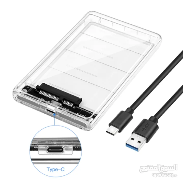 3.1USB Type C SATA HDD Hard Drive Enclosure حاضنة هارد درايف شفافة