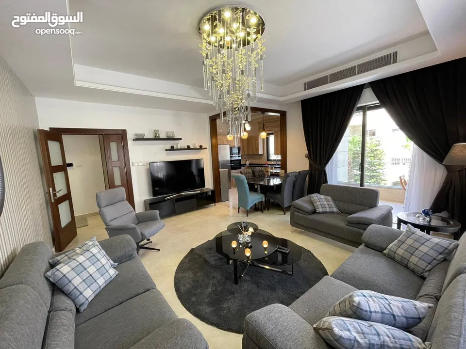 شقة جديدة/ للايجار في منطقة دير غبار.. مفروشة مساحة 120م مع بلكونة