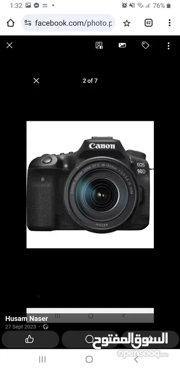 canon 90d مستخدمة مرتين فقط بالكرتونه جديده