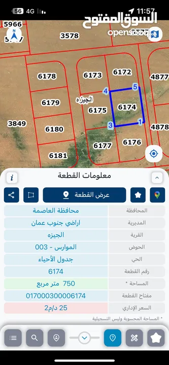 ارض 750 متر  سكن ب للبيع  في الجيزه حوض 3 الموارس  مخدومه تصلح للاستثمار او عمل شاليه