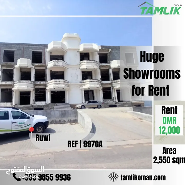 Huge Showrooms for Rent in Ruwi REF 997GA