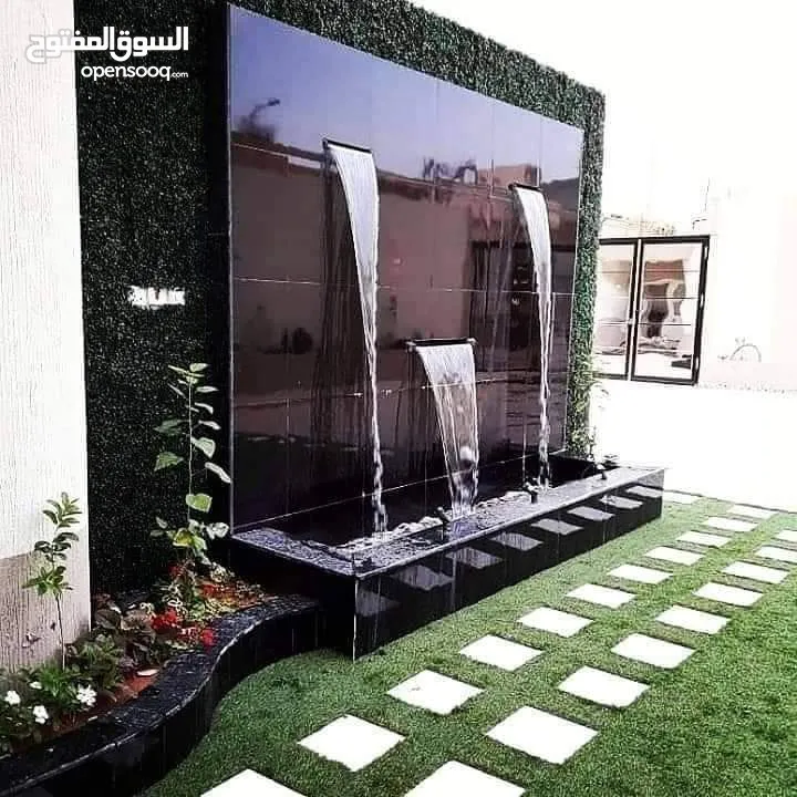 بناء برك سباحة والبيوت الريفية وشلالات والاسوار تشيك الأراضي وبناء الشاليهات تنسيق الحدائق شلالات