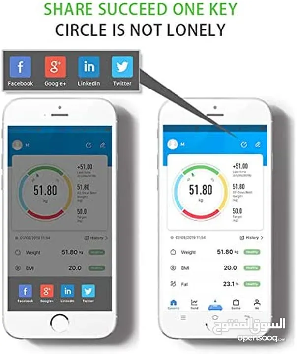 الميزان الذكي ميزان لوزن الجسم يشبك بلوتوث عالهاتف ميزان منزل نادي وزن الجسم