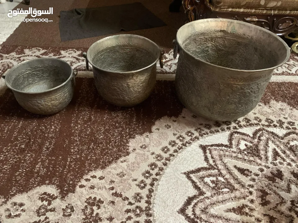 قواوير نحاس تراثية قديمة - ثلاث قطع