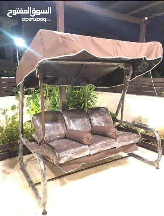 عررررض  خااااص  فرش كامل للمرجيحة  قماش وقطن نخب أول 3 مقاعد 3 ظهور 2 مساند + الشمسية ( المظلة