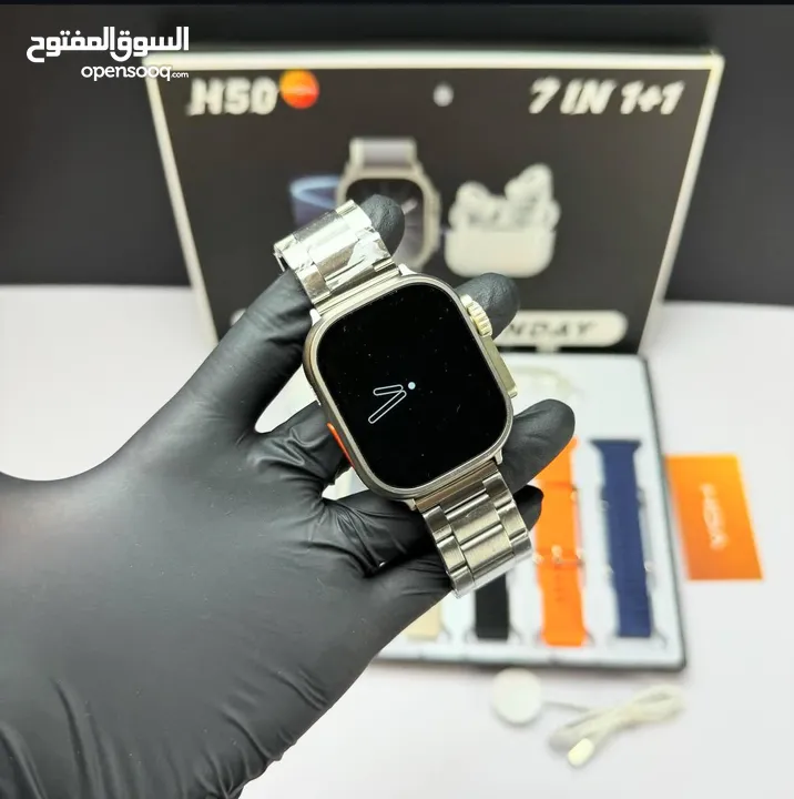 باكج H50 الذكي  ساعة أنيقة + سماعة بلوتوث بصوت نقي + 7 أساور يومية لأناقة مستمرة كل أسبوع!
