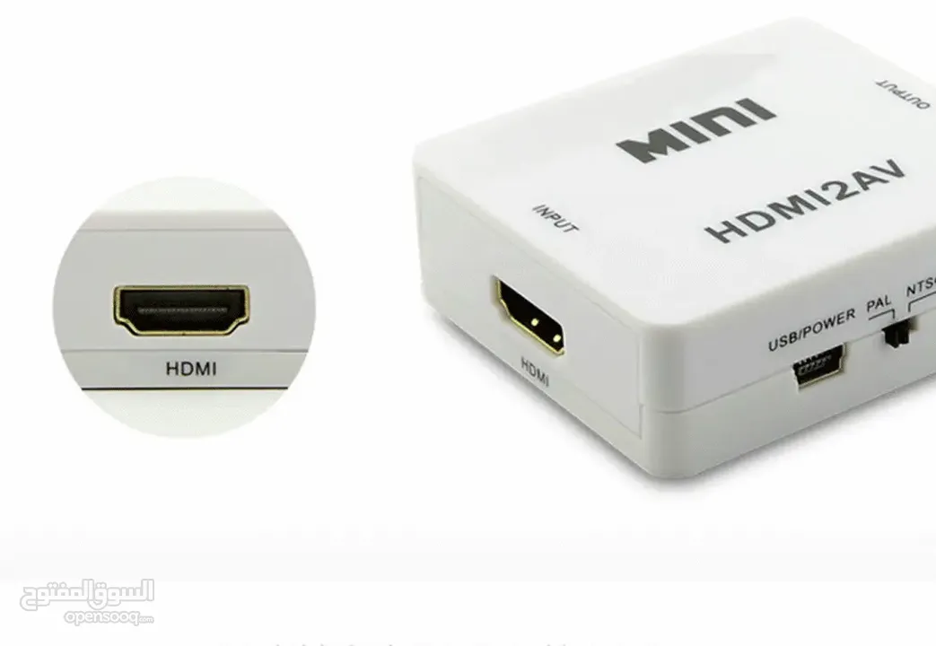 AV to HDMI Converter   محول صوت وصورة بجودة 1080 وبسرعة تردد نقل سريعة
