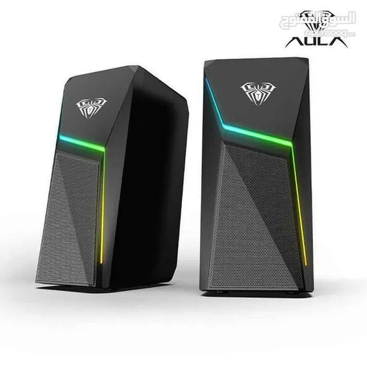 سماعات كمبيوتر جيمنغ  مضيئة مميزة  Aula Speaker N-521 Gaming RGB Lights OG