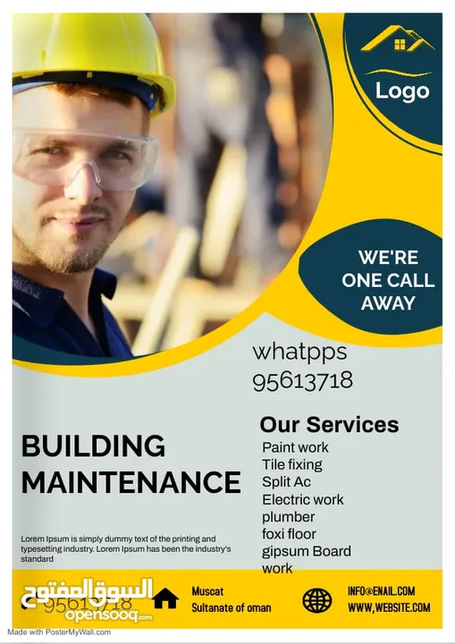 We are work of maintenance building work etc piant,plumber,decore,Ac , Electric