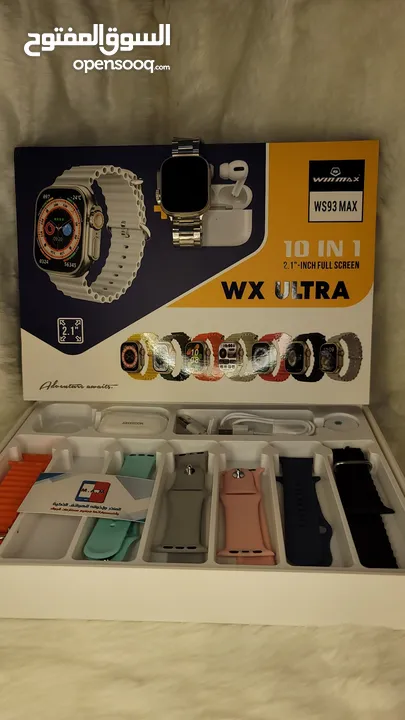 الجديد وصل ساعةالذكية WX ULTRA ابو 7احزمة مع سماعة بلوتوث حديثة ايربودز