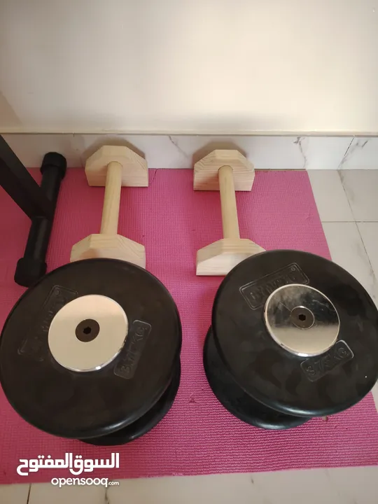 دملبز وقبضة خشبيه للبيع dumbells for sale