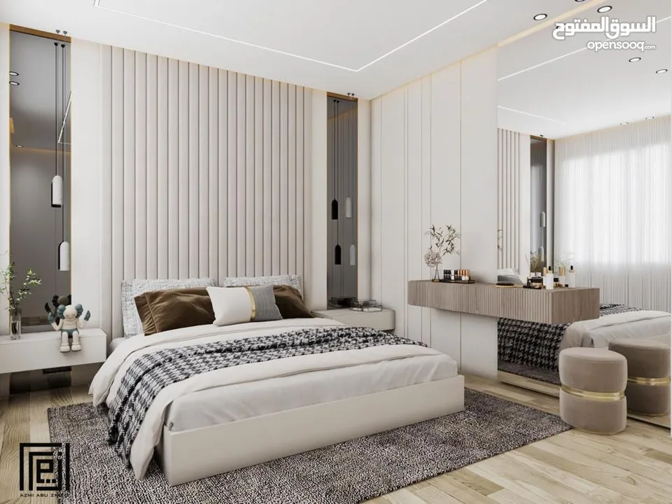 شقة مميزة بإطلالة مميزة مشطبة لغاية القصارة مع تصميم ديكور داخلي