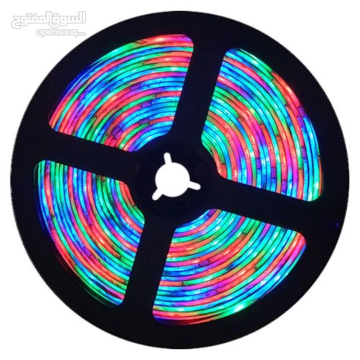 حبل ملون LED ليد لاصق اضائه ديكور مع ريموت تحكم يضي كل الالوان 5 مترLED RGB