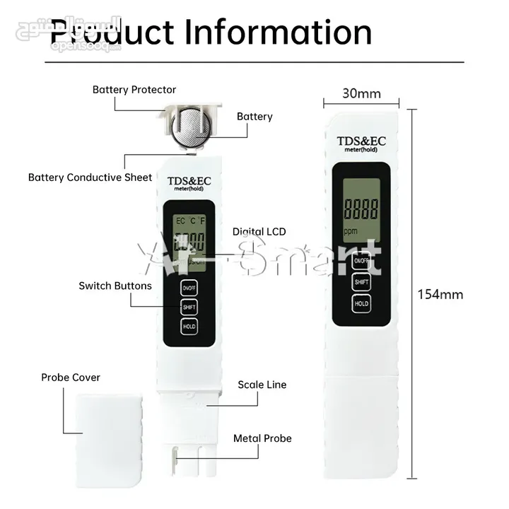 Water Quality Detection Pen Household Drinking Water TDS / EC / TEMP Test Meter - 20 JD