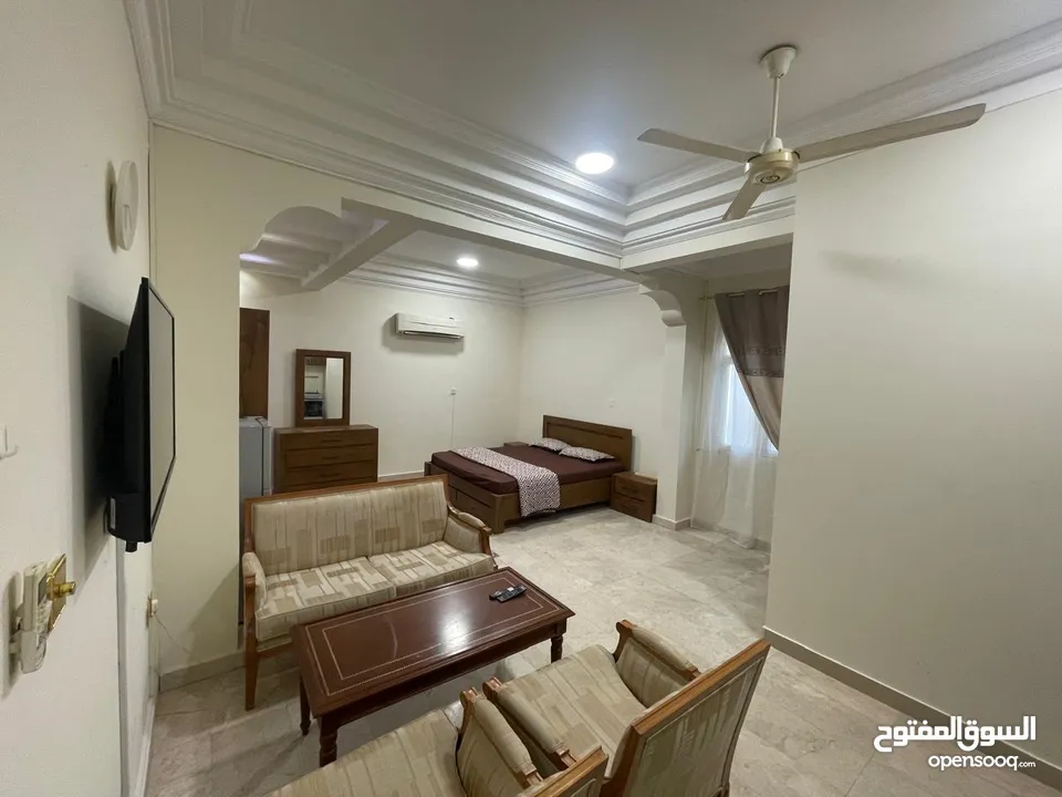 Golden opportunity for rent Al Khuwair 33 studio furniture Big room. kitchen. Bathroom for rent 240