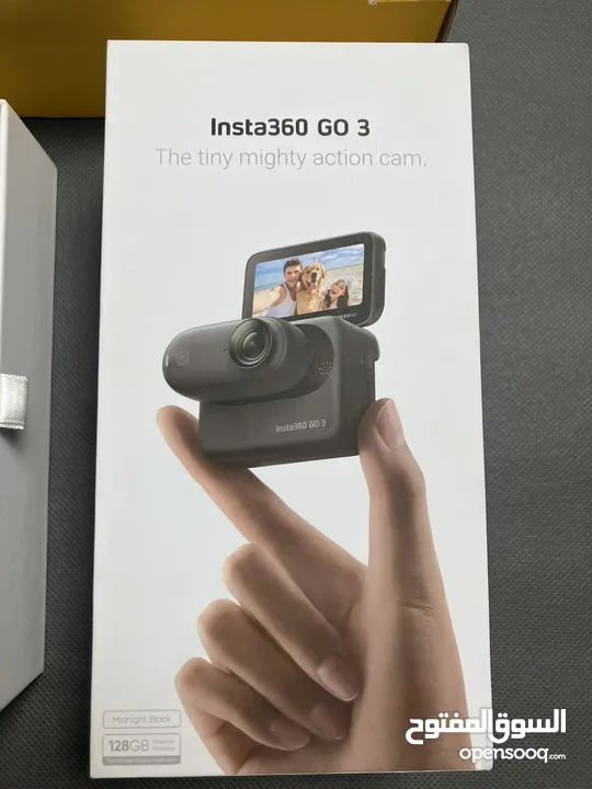 للبيع  احدث كاميرا insta360 GO 3 Black 2024 ذاكرة 128 جيجا جديدة + عدة السفر الكاملة