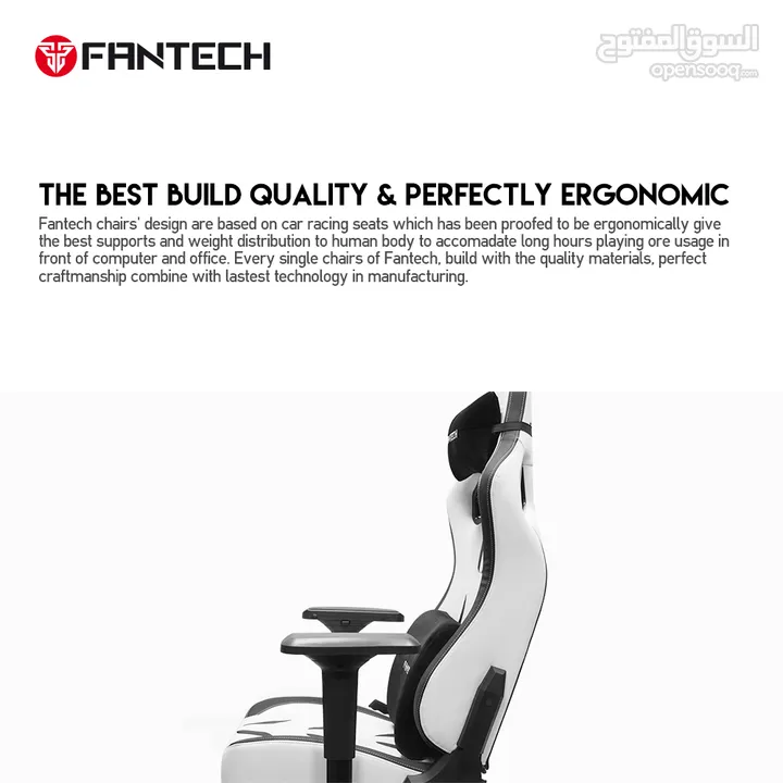 FANTECH ALPHA GC-283 GAMING CHAIR - BLACK كرسي فانتيك الالفضل لون اسود فخم طبي