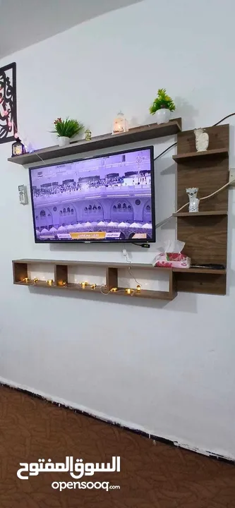 رف شاشة التلفزيون خشب لامنيت مميز