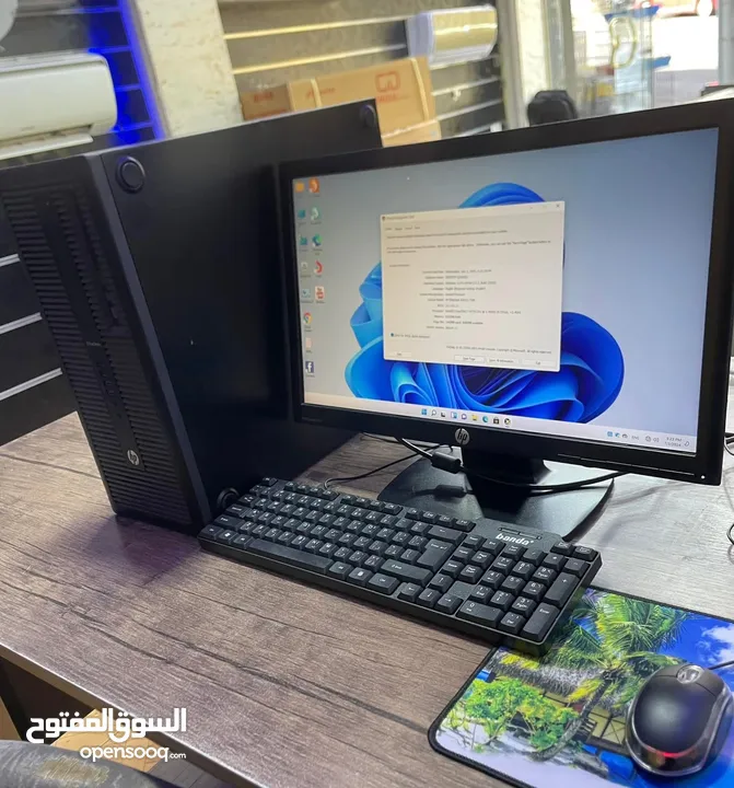 PC HP Core i7-4456 كامل مكمل مع شاشة و كيبورد و ماوس ويرليس جداد