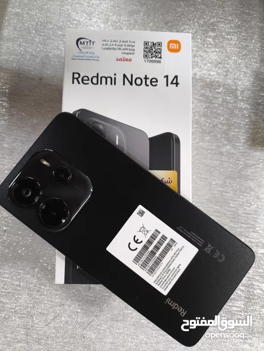 Redmi Note 14 Midnight Black  يوجد كفالة لمدة سنة