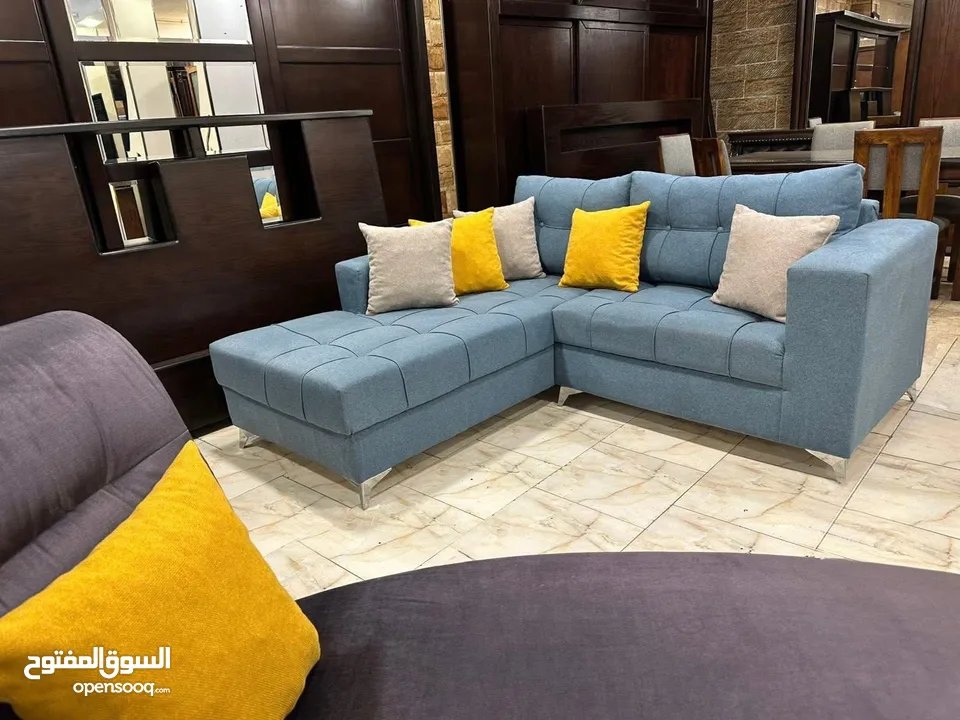 طقم كنب full modern كوالتي عالي    مصنوع من أجود أنواع خشب السويد  ، اسفنج ضغط عالي ، قماش شا
