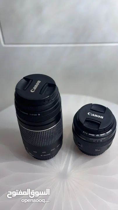 عدسة كانون 50mm f1.4 &  عدسة كانون 75/300