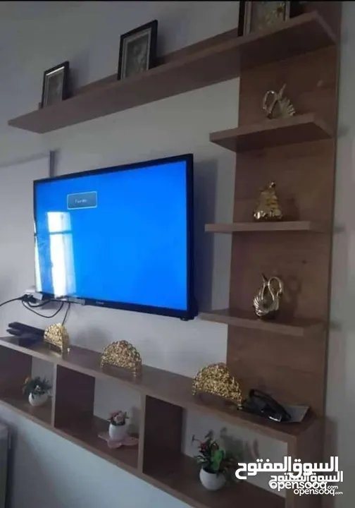 رف شاشة التلفزيون خشب لامنيت مميز