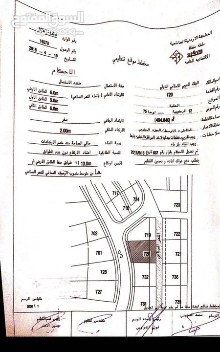 أرض استثماري متعدد الاستخدام على كورنيش العقبه 50 م عن البحر تاني قطعه من البحر