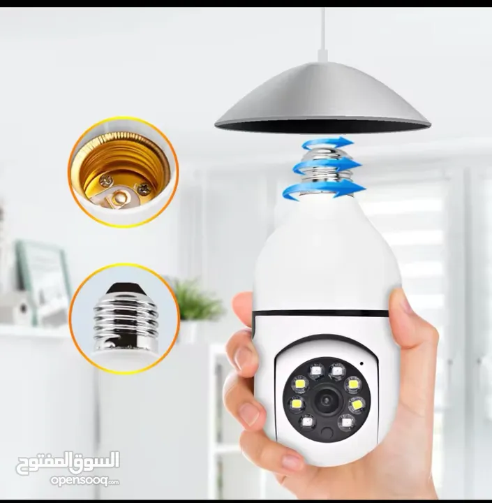 اللاسلكية واي فاي دواره 360درجة لمبة كاميرا الأمن كاميرا Led ضوء دقه 1080 تحزين RM وعلى الهاتف