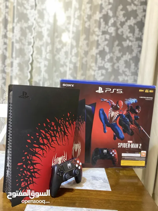 Play Station 5 Spider Man Edition with the box and controller