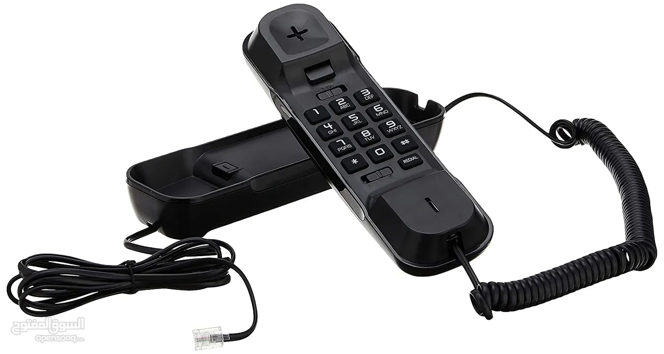 تلفون ارضي حائط(تعليق) الكتيل لون اسود Alcatel Wall Mountable Line Corded Landline Phone (Black)