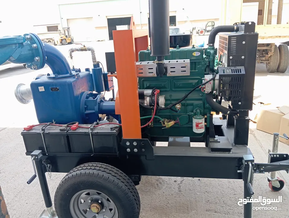 للبيع مضخه 6 إنش تعمل بالديزل مع مقطورة جديده New 6” diesel pump with a trailer