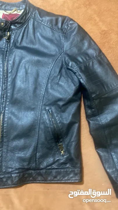 جاكيت جلد بايكر قابل للتفاوض river island leather jacket