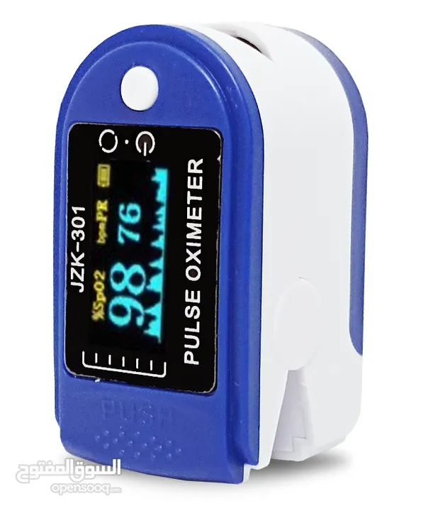 جهاز قياس نسبة الاكسجين في الدم ونبضات القلب نوع Jziki  مع مؤشر  يوضع على الاصبع oximeter  اكسجين