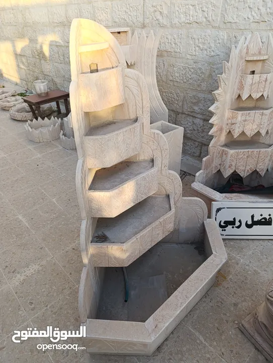 شلالات ،نوافير و أحواض زريعة حجر ورخام  قارمات ما شاء الله