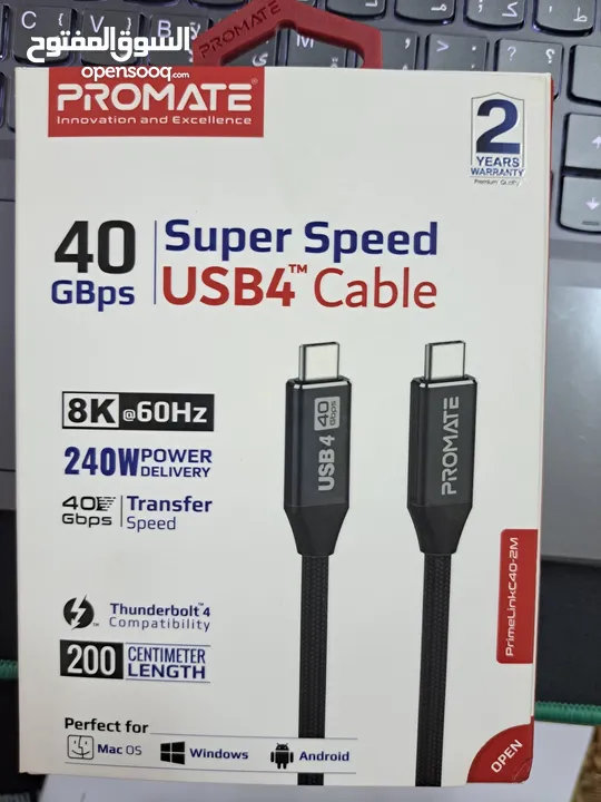 كيبل PromateThunderbolt 4 Type-C Cable 240w 8k