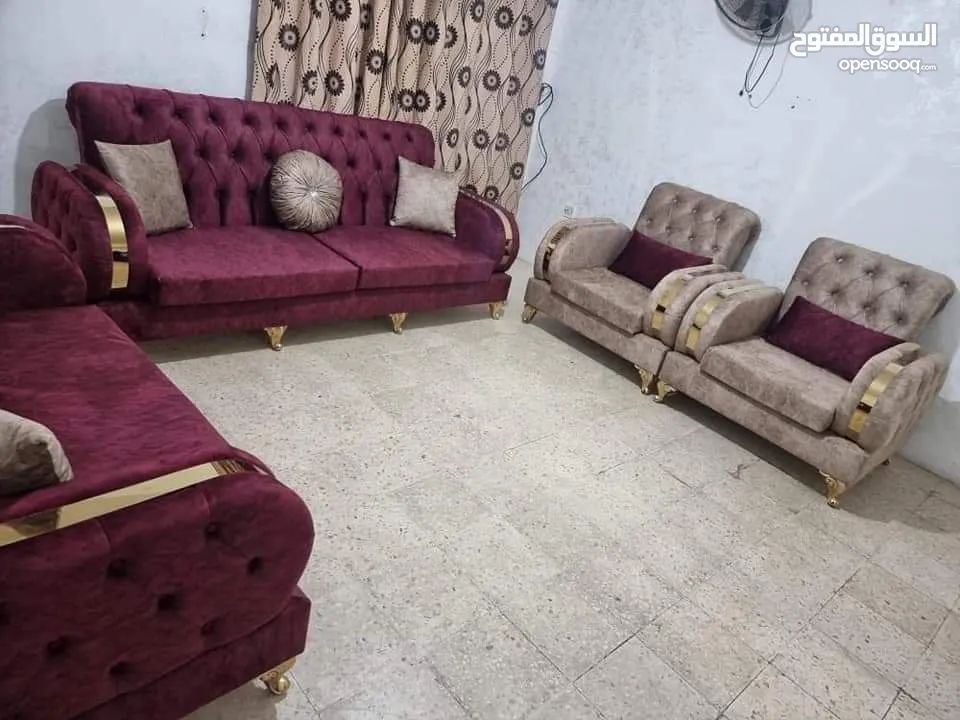 اطقم استيل 7 مقاعد جميع الالوان متوفره داخل المصنع الكميه محدوده