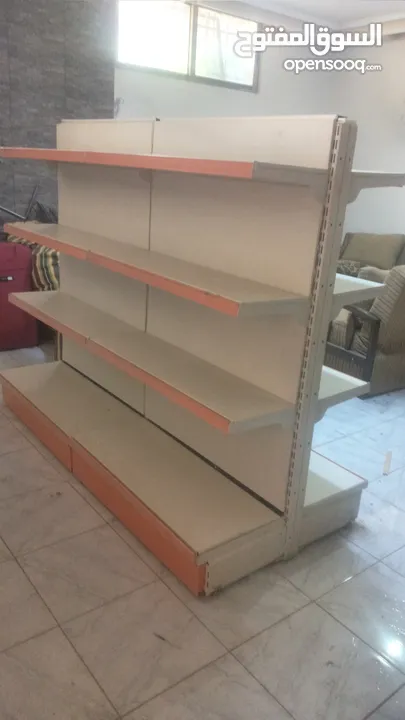 رفوف مزدوجة وسطية ورفوف حائطية عابدين للبيع