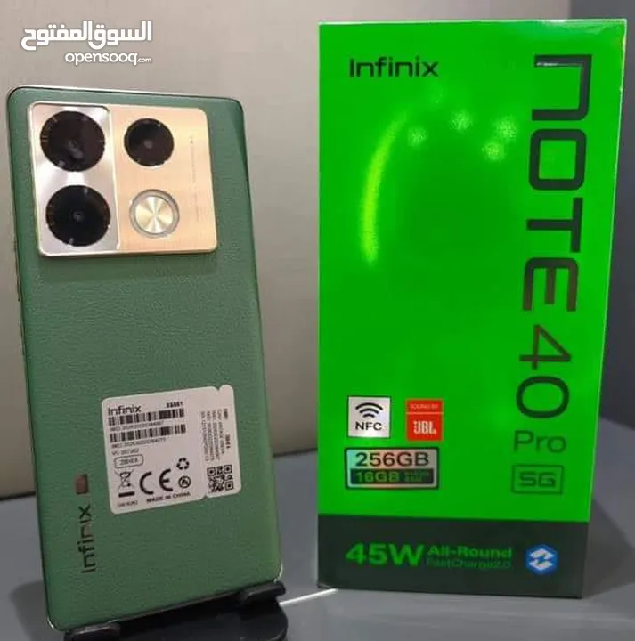 مستعمل ايام Not 40 pro plas 5G  رام 24 جيجا 256 أغراضة والكرتونه الأصلية مكفول بالشركة متوفر توصيل