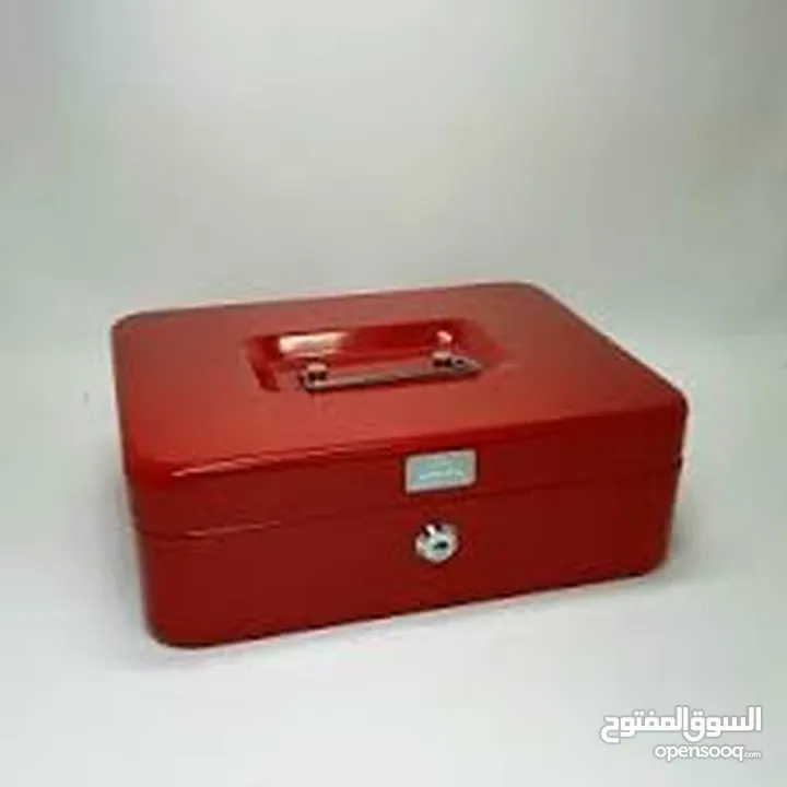 صندوق كاش معدني محمول  مع نسخ  مفاتيح فرز خانات النقود و حفظ الشيكات و الفواتير ل مندوب  تحصيل و ات