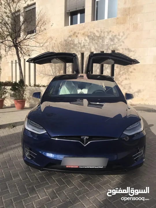 تسلا مودل X 2020 لون ازرق فحص كامل